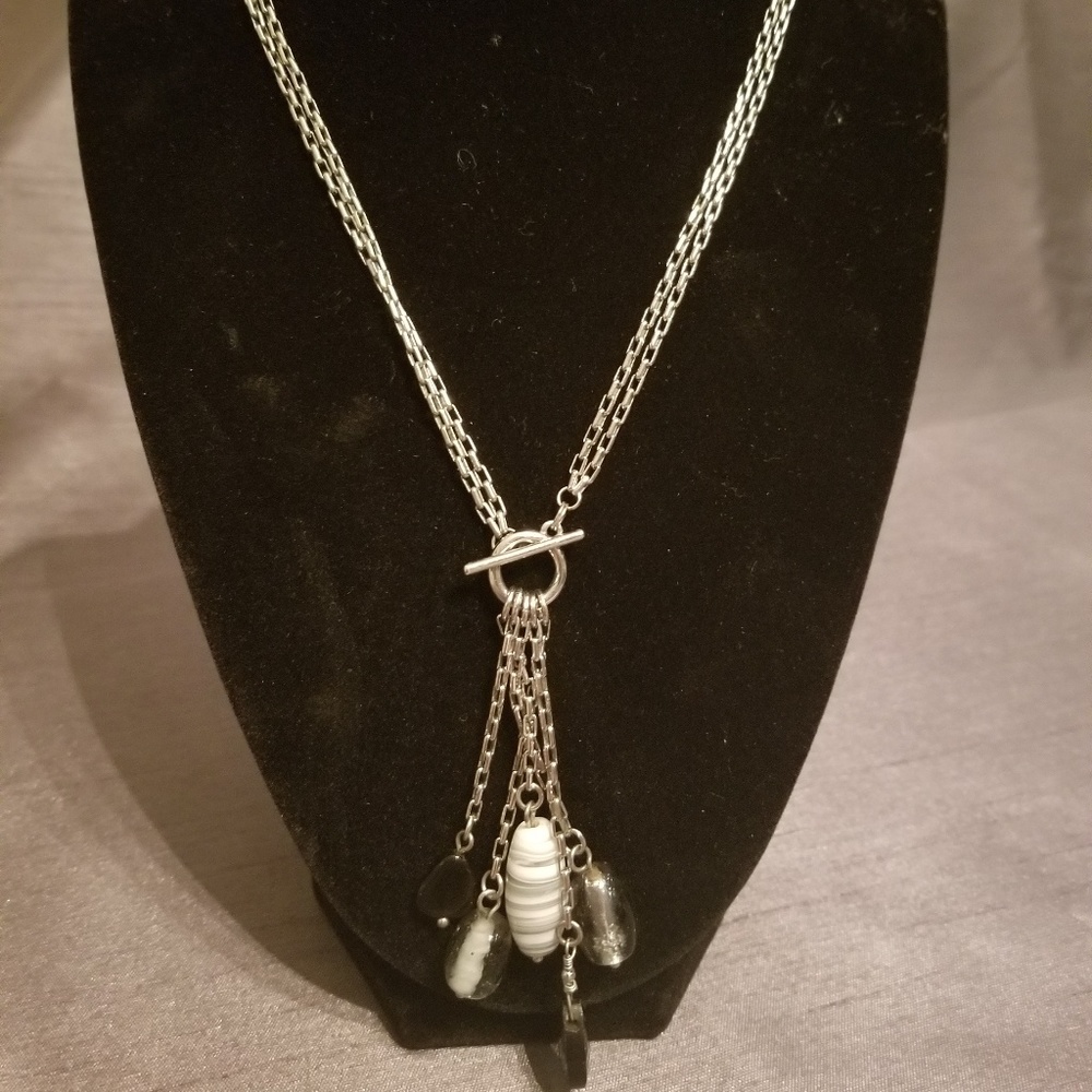 Lia Sophia Beaded Silver Necklace